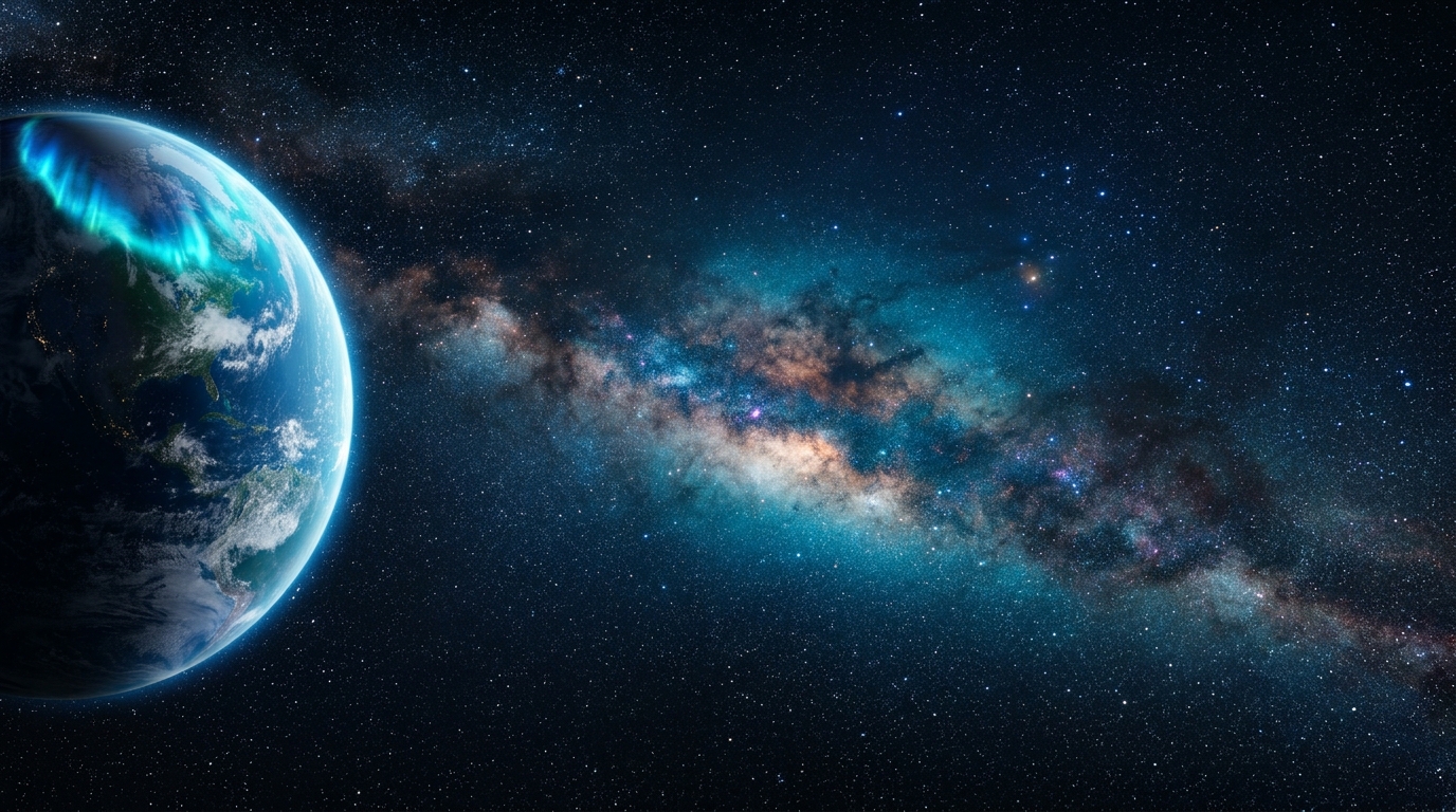 Fondo cósmico del espacio profundo y la Tierra